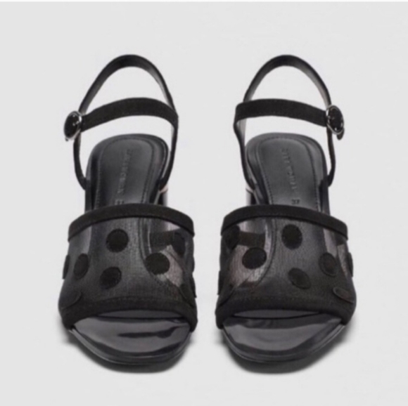 ZARA MESH POKA DOT SANDALS,  SIZE  42 - Picture 3 of 7